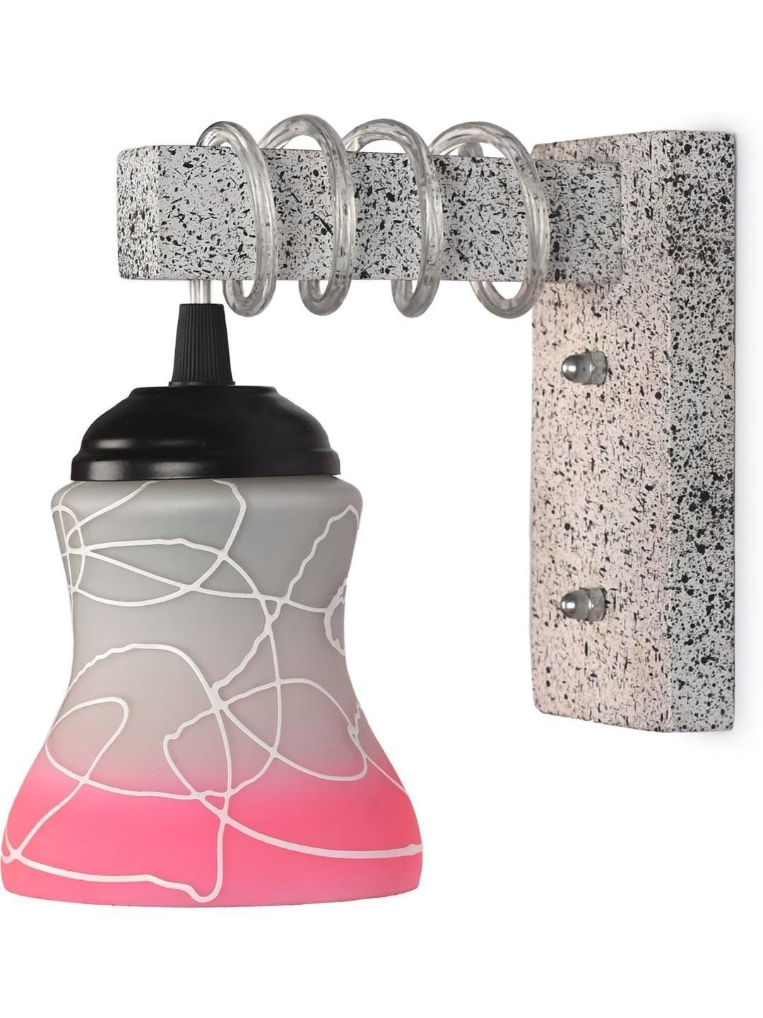 1ST TIME Pink & Pink Printed Wood Contemporary Abstract Shaped Shaped Wall Lamp-picture-17