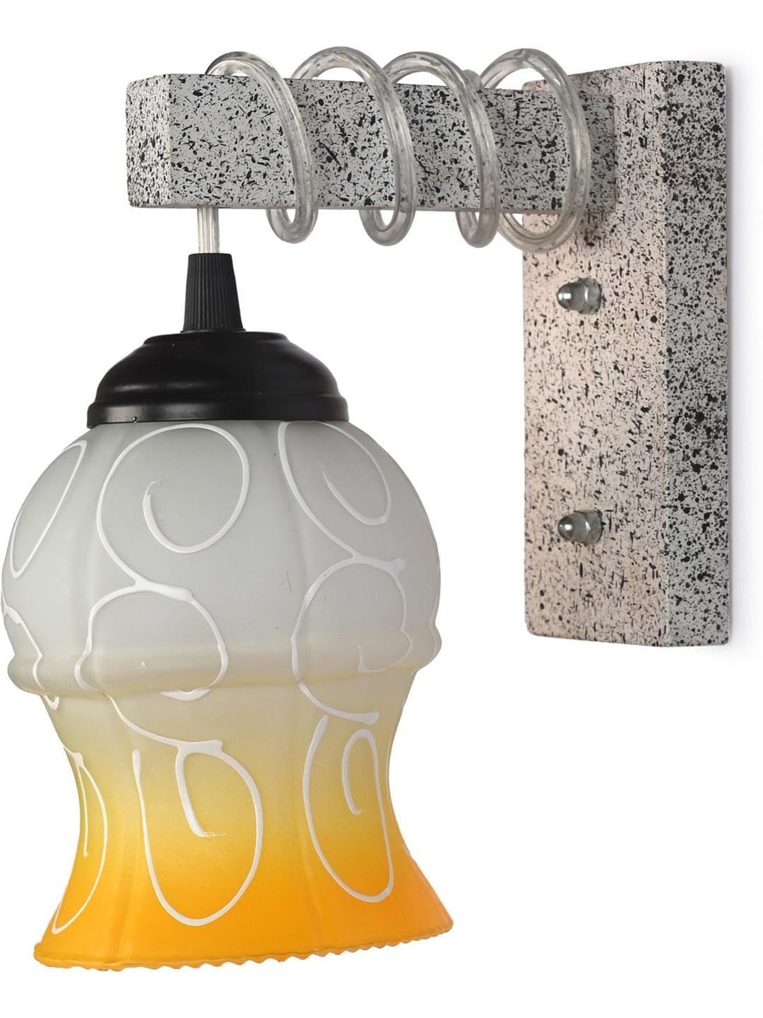 1ST TIME Yellow & Yellow Printed Wood Contemporary Wall Lamp-image-28