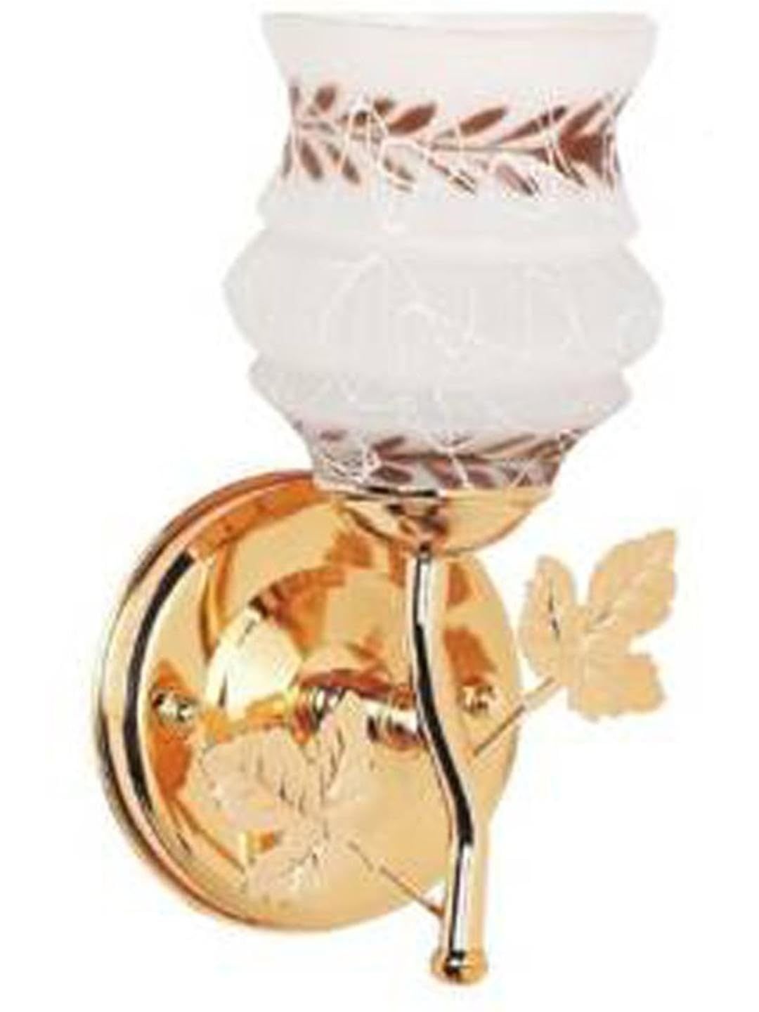 1ST TIME Brown & Gold-Toned Printed Metal Traditional Wall Lamp-picture-24