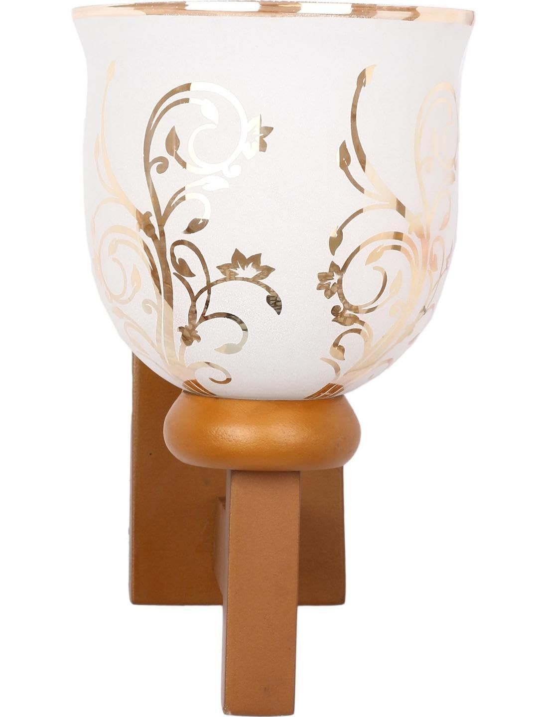 1ST TIME Gold-Toned & White Printed Wood Traditional Wall Lamp-picture-29