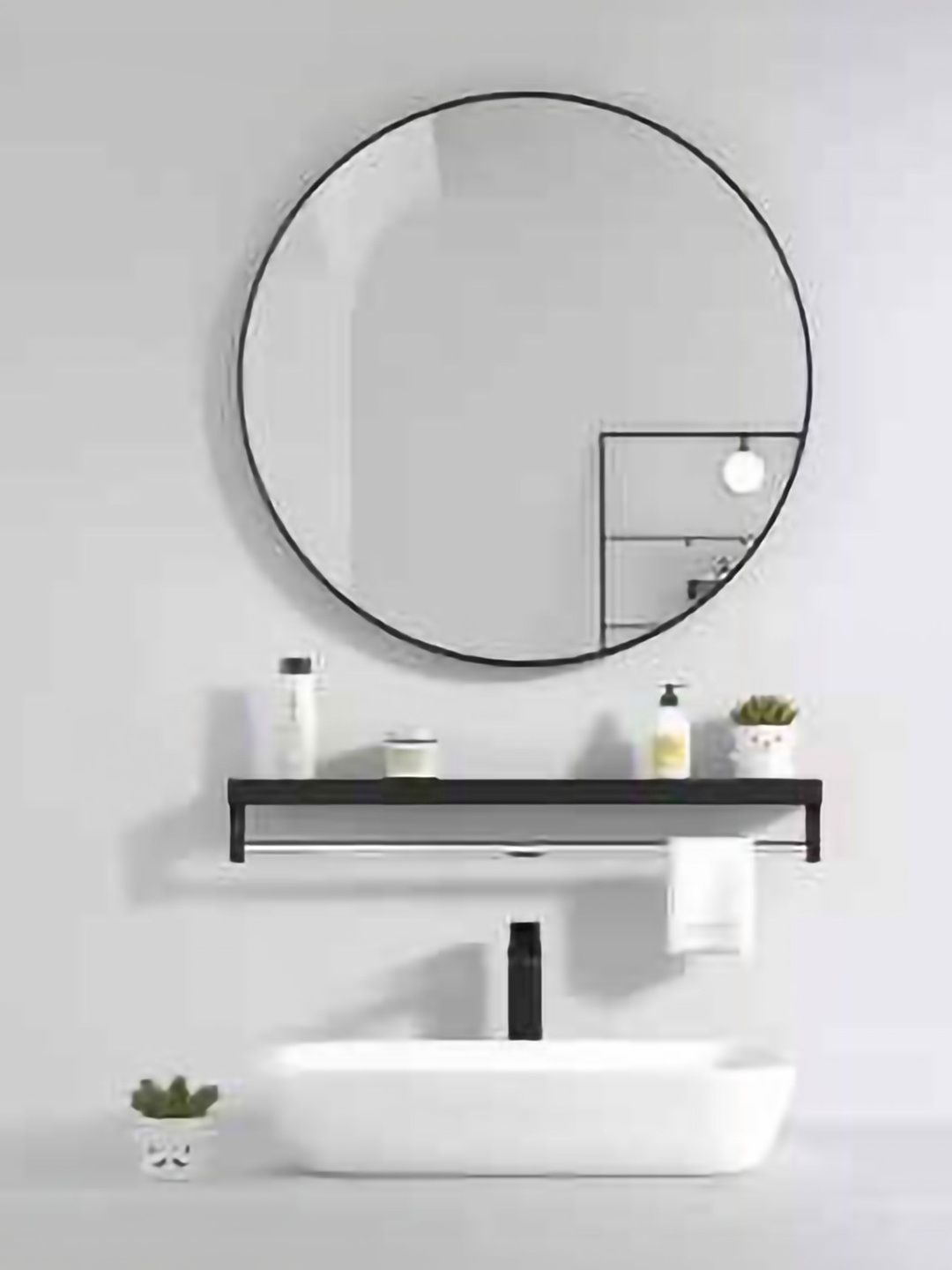 ARYAANSH Round Shaped Glass Wall Mirror-image-15