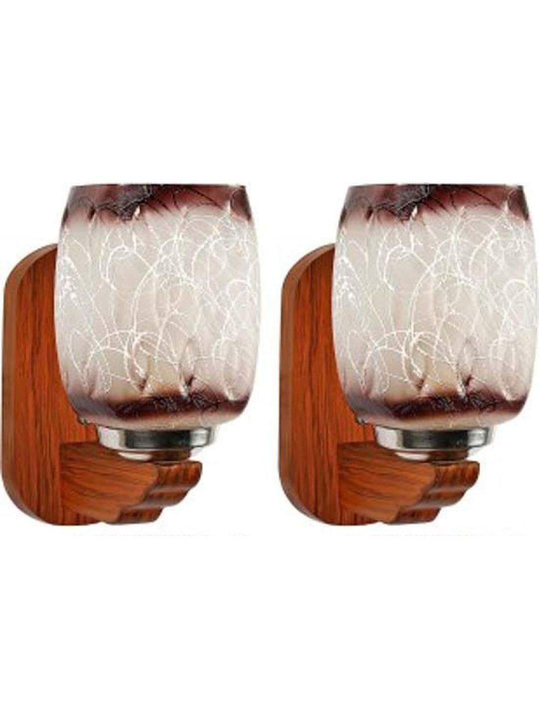 1ST TIME Brown & Brown Printed Wood Contemporary Cylinder Shaped Wall Lamp-picture-47