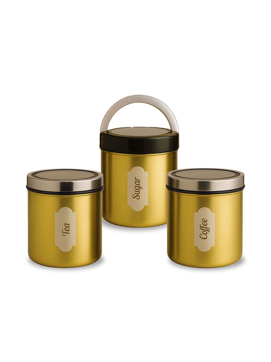 Wonderchef Ambrosia Gold-Toned 3 Piece Stainless Steel Easy to Clean Canister Container-image-33