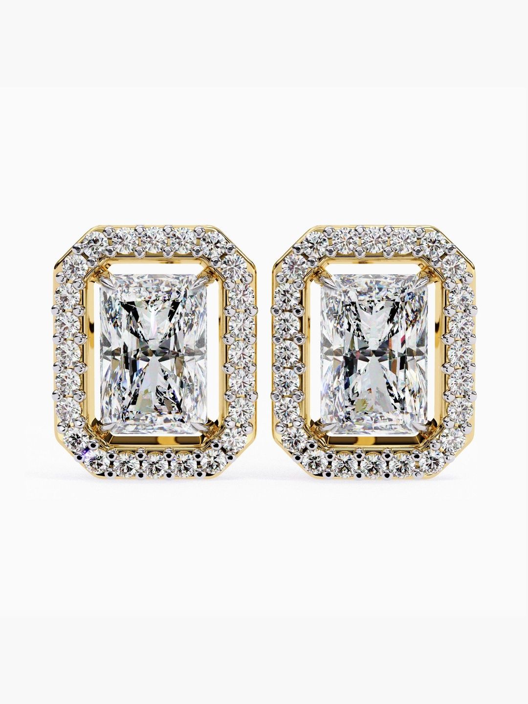 VALANOVA 18Kt Gold Gold Lab Grown Diamond Stud Earrings - 3.10 g-picture-42