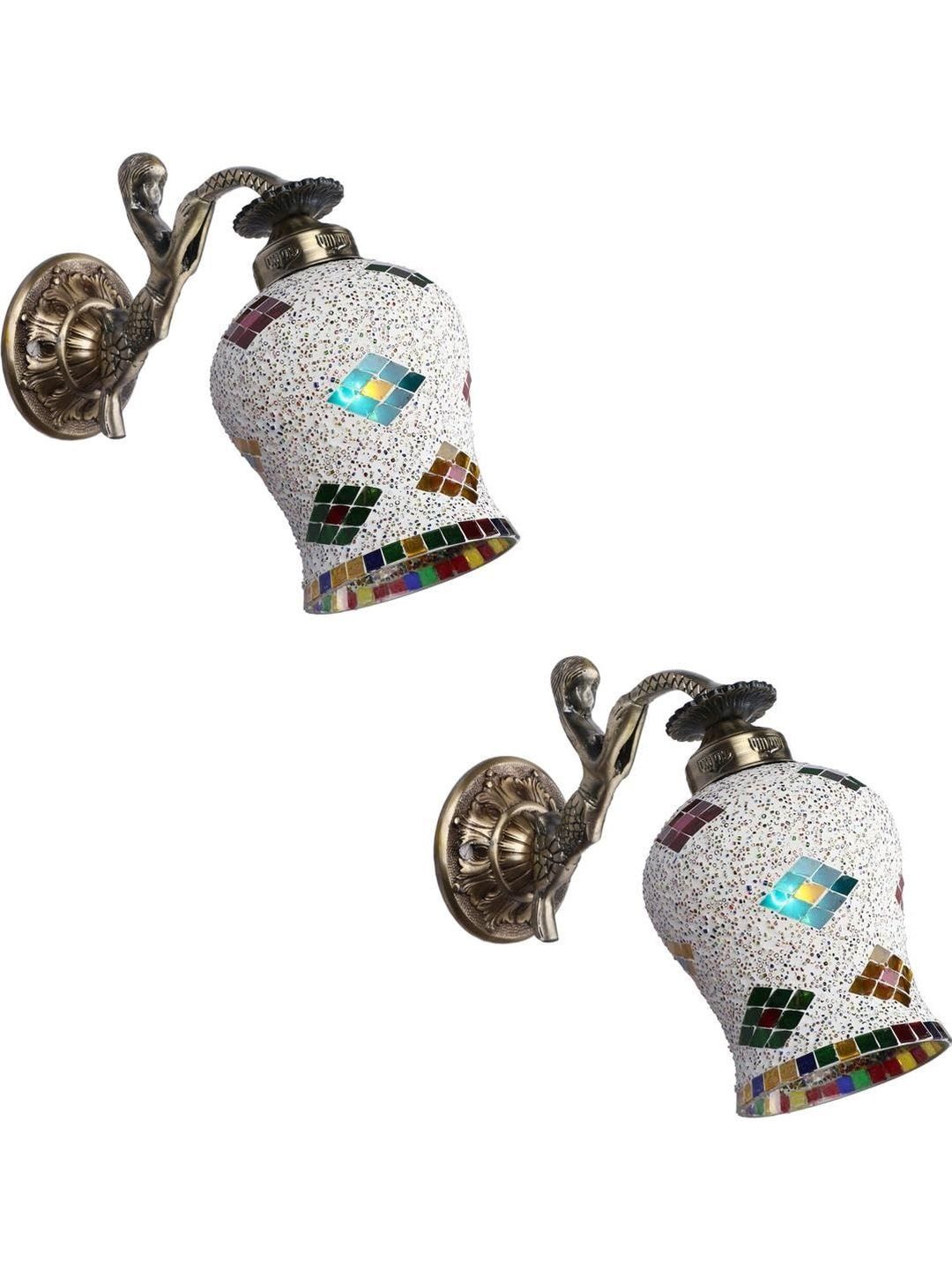 1ST TIME Multicoloured & Multicoloured Textured Metal Traditional Wall Lamp-image-45