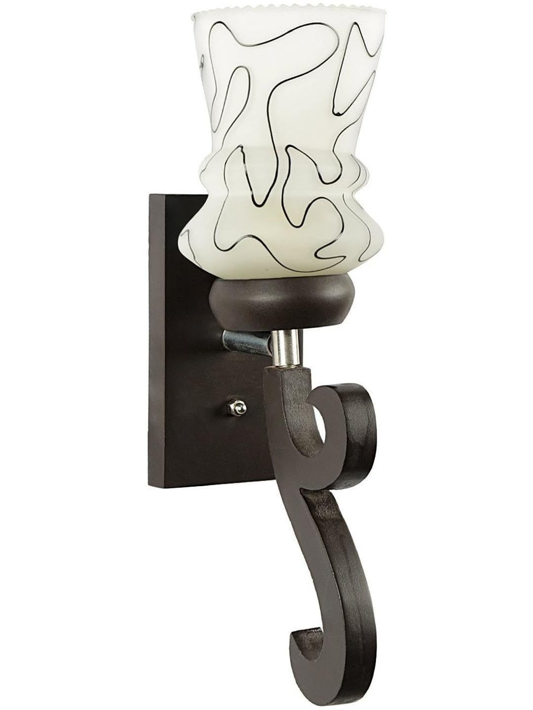 1ST TIME Black & White Printed Wood Contemporary Abstract Shaped Shaped Wall Lamp-picture-26