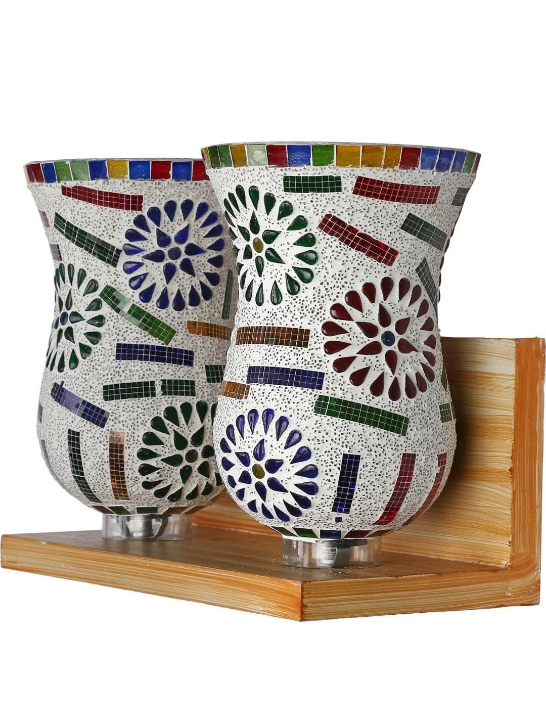 1ST TIME Multicoloured & White Textured Wood Wall Lamp-image-26