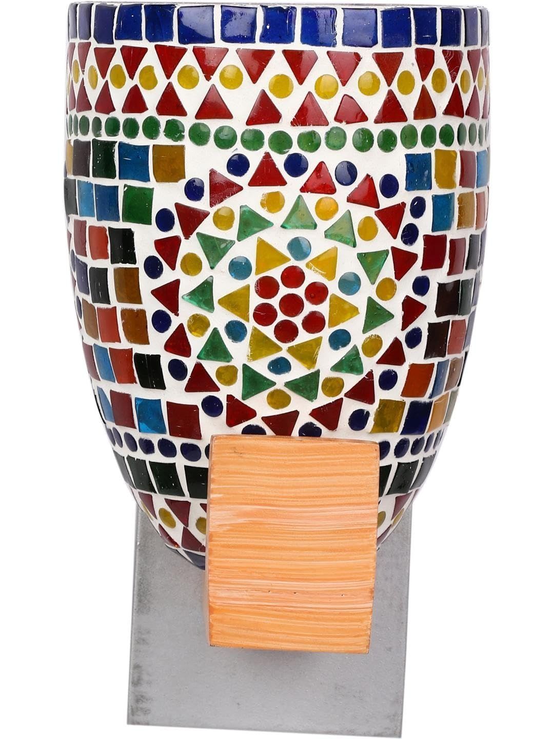 1ST TIME Multicoloured & Multicoloured Textured Wood Traditional Frustum Shaped Wall Lamp-picture-24
