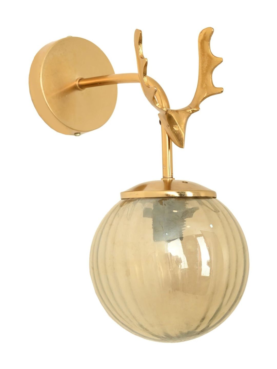1ST TIME Gold-Toned & Gold-Toned Textured Metal Spherical Shaped Wall Lamp-image-30