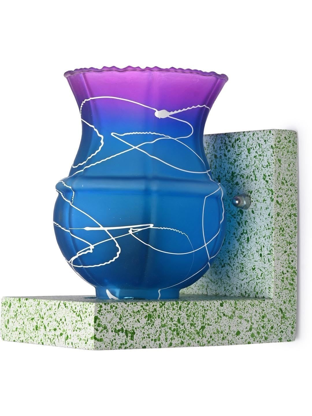 1ST TIME Pink & Blue Textured Wood Contemporary Abstract Shaped Shaped Wall Lamp-picture-18