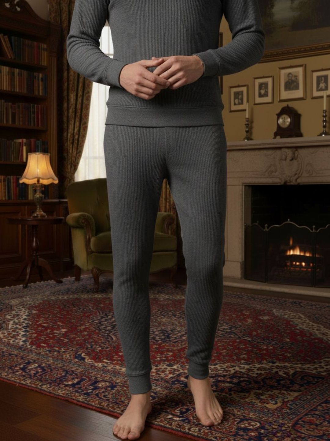 MACK JONNEY Men Solid Mid-Rise Thermal Bottoms-picture-55