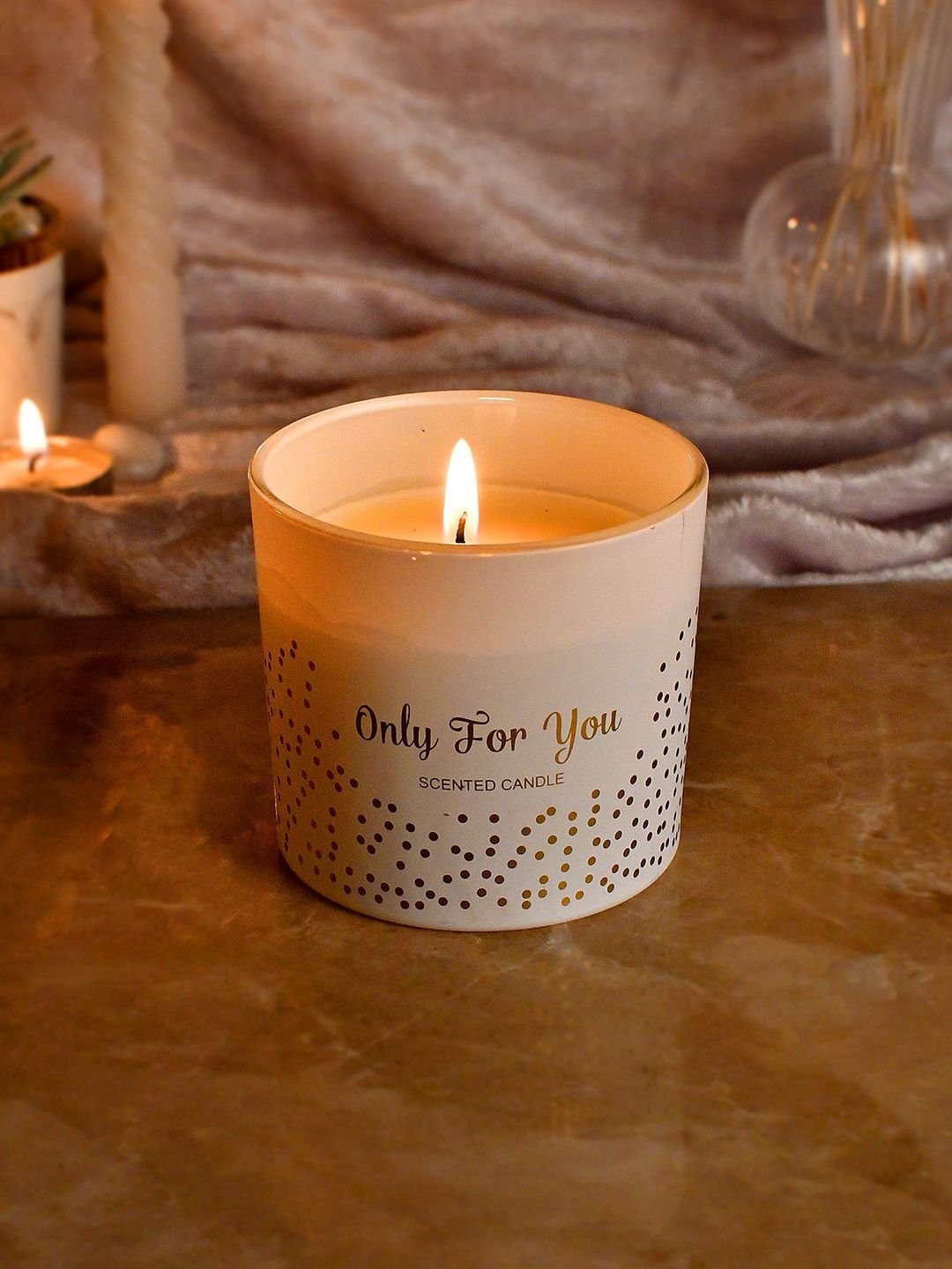 Myntra Elegant Homes White & White 1 pieces Jar Candle-picture-42