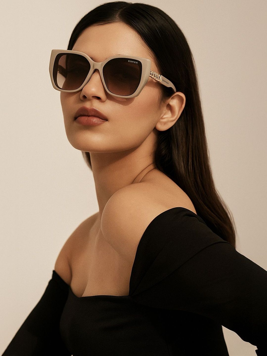 Espee Women Brown Lens & Gunmetal-Toned Butterfly Sunglasses with-picture-17