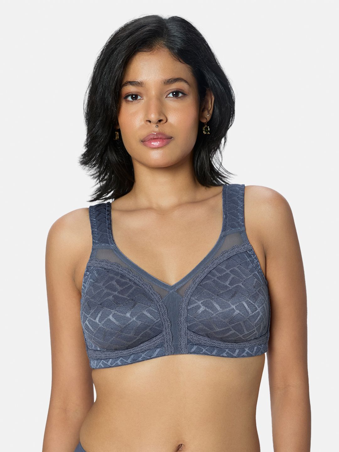 Triumph Women Geometric Self DesignNon Wired Non Padded Full Support Minimizer Bra-picture-13