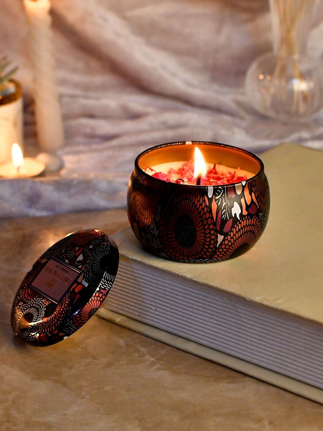 Myntra Elegant Homes Multicoloured & Multicoloured 1 pieces Jar Candle-picture-10