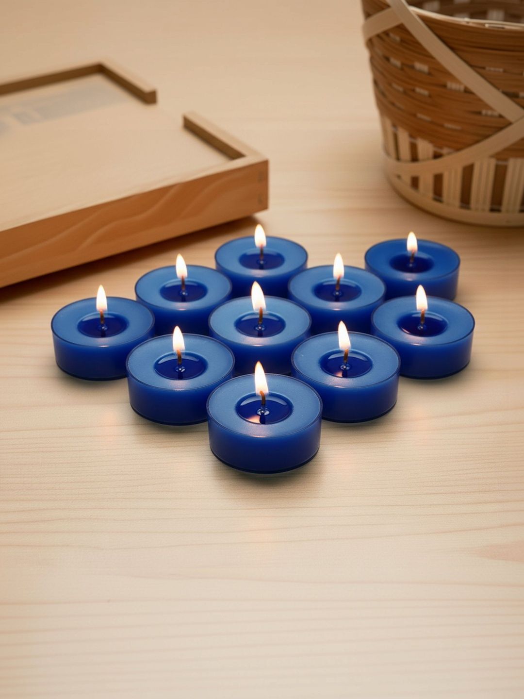 Garden Deco Blue & Blue 10 pieces Tea Light Candle-image-32
