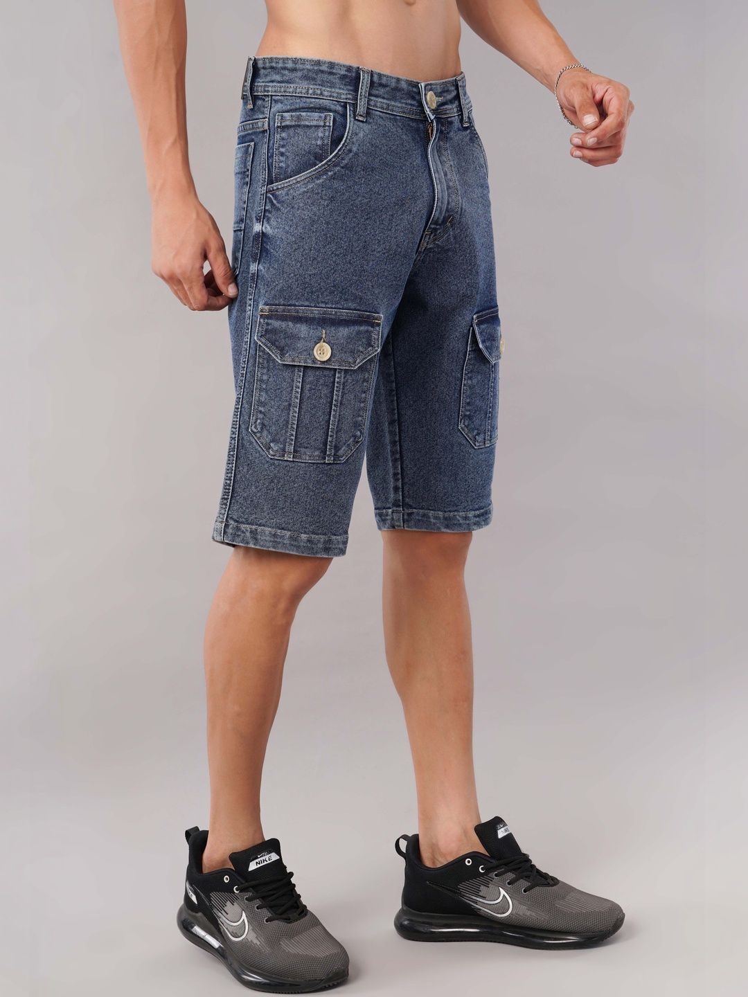 NIVASU Men Denim Cargo Shorts-picture-0