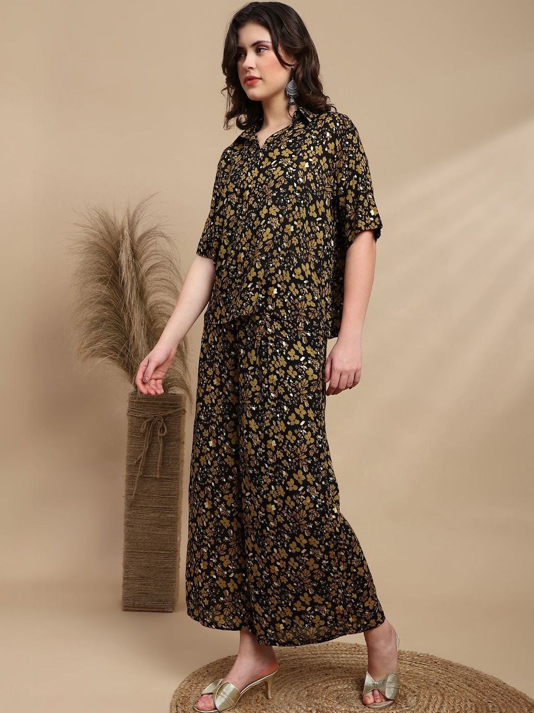 De Moza Women Printed Shirt with Palazzos-picture-16