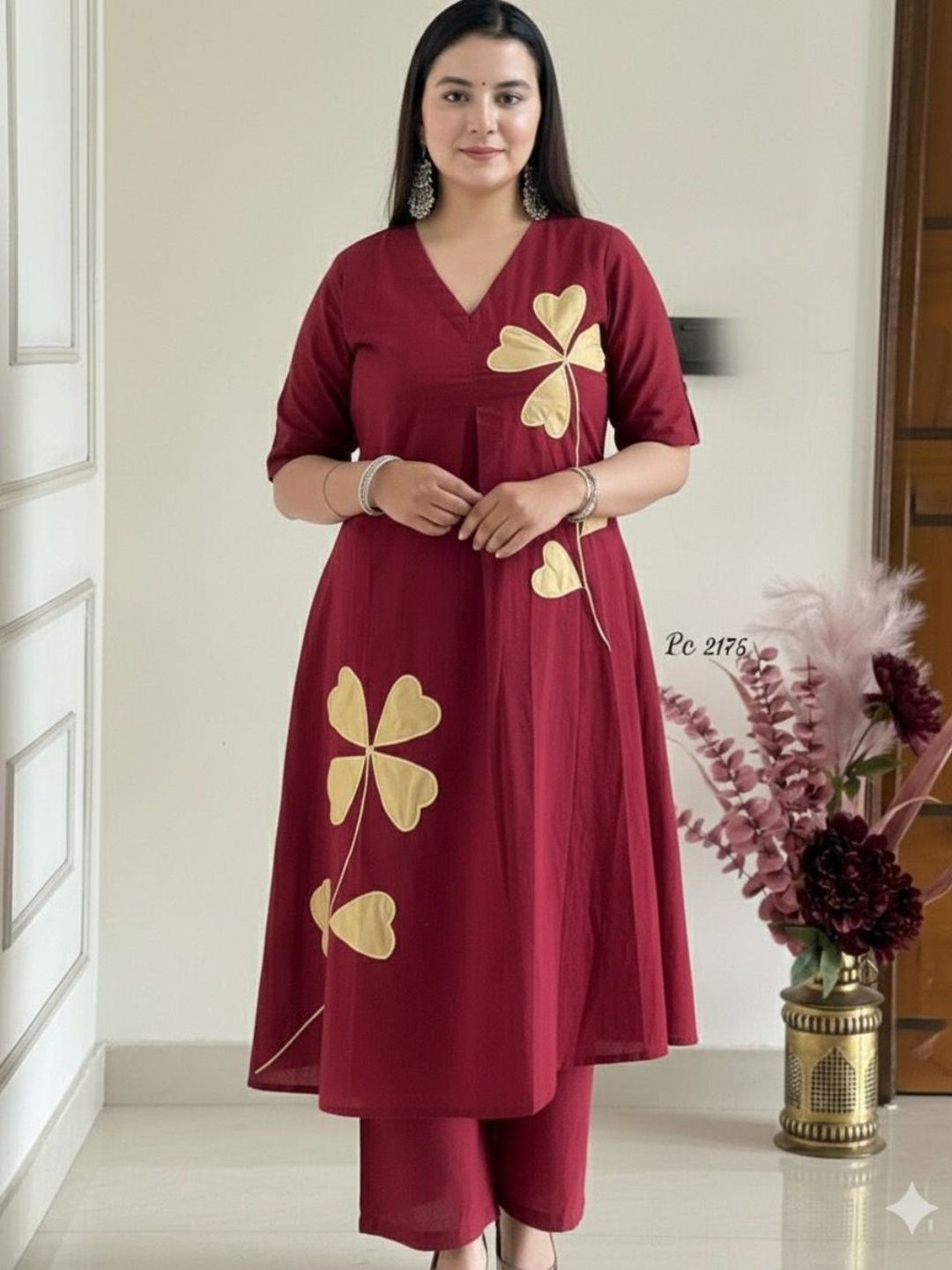 MILAAV Women Floral Regular Thread Work Kurta with Trousers-picture-39