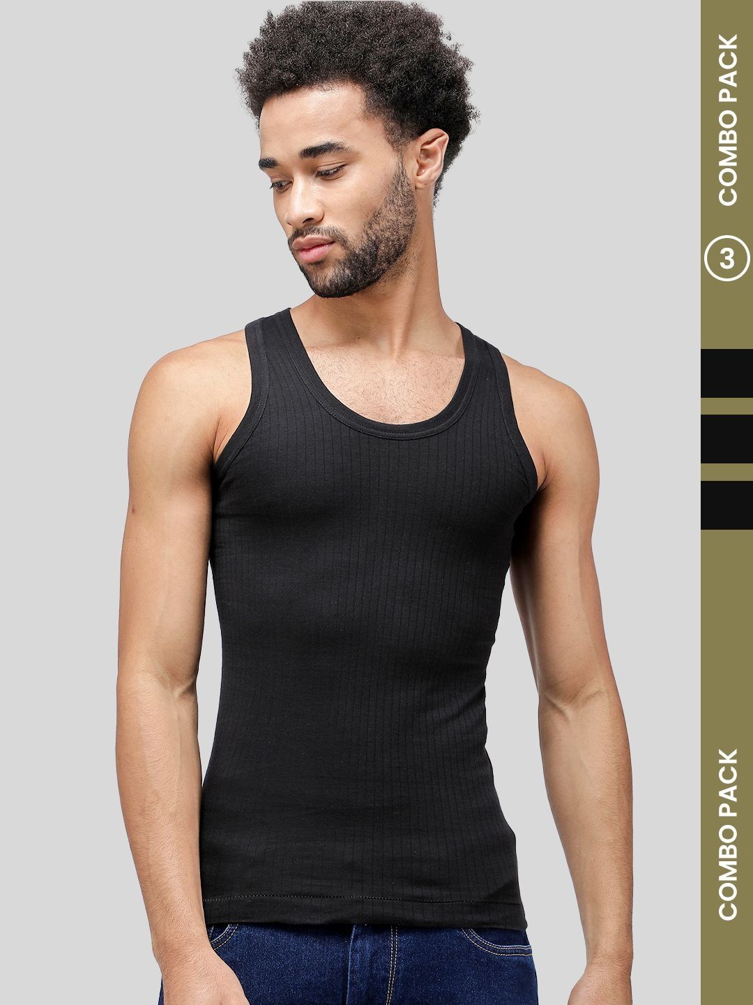 MACHO Pack Of 3 Pure Cotton Undershirt-picture-10