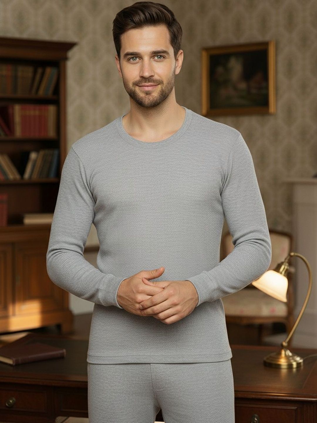MACK JONNEY Cotton Round Neck Thermal Tops-image-44