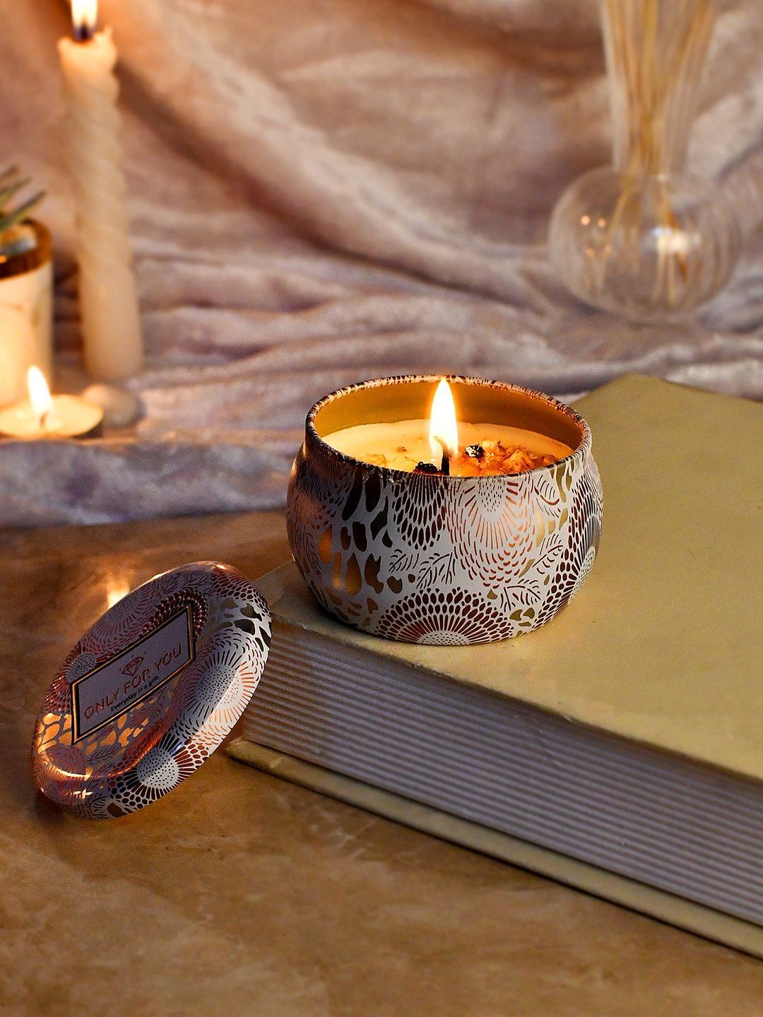 Myntra Elegant Homes Multicoloured & White 1 pieces Jar Candle-picture-11