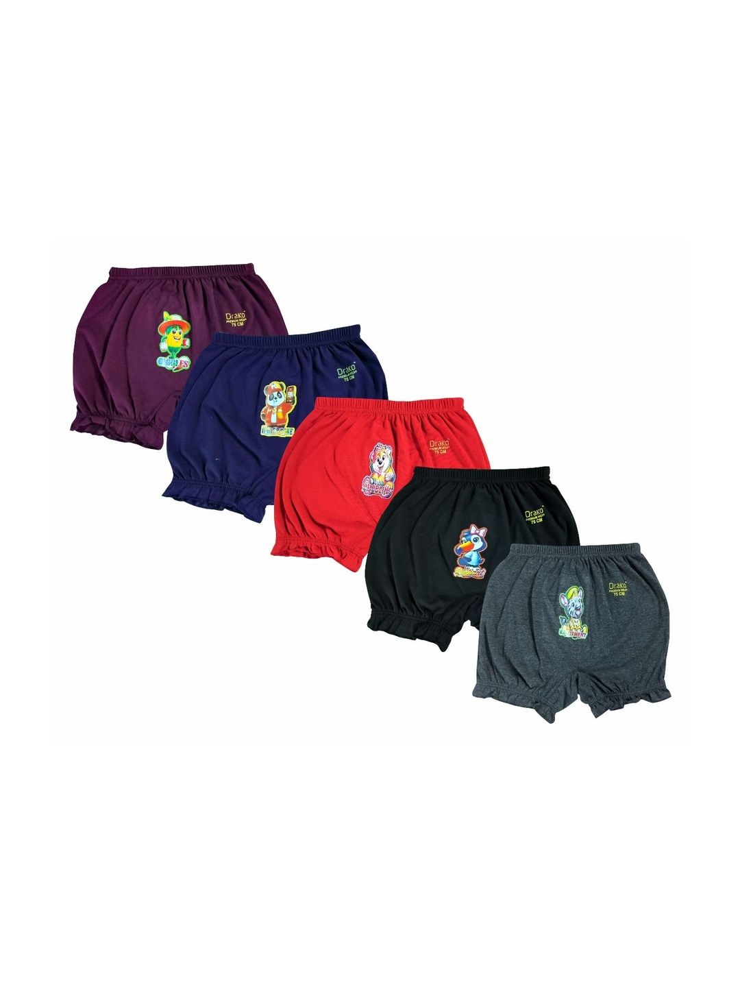 DRAKO Girls Pack Of 5 Printed Cotton Mid-Rise Boy Short Briefs-picture-44
