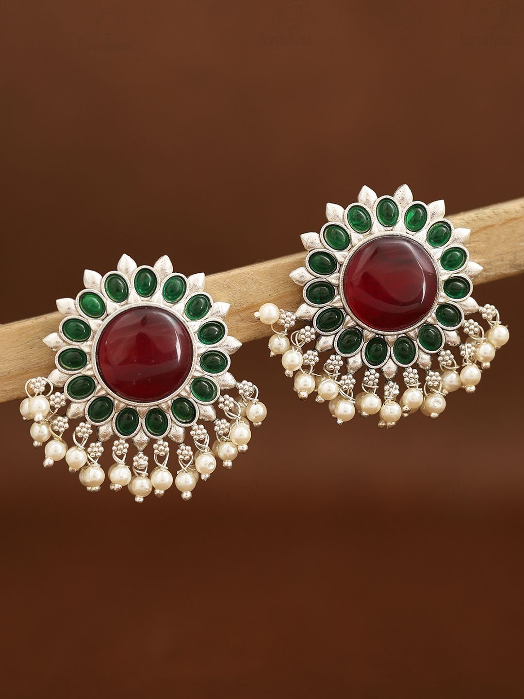 KRISHAZ Floral Drop Earrings-picture-12