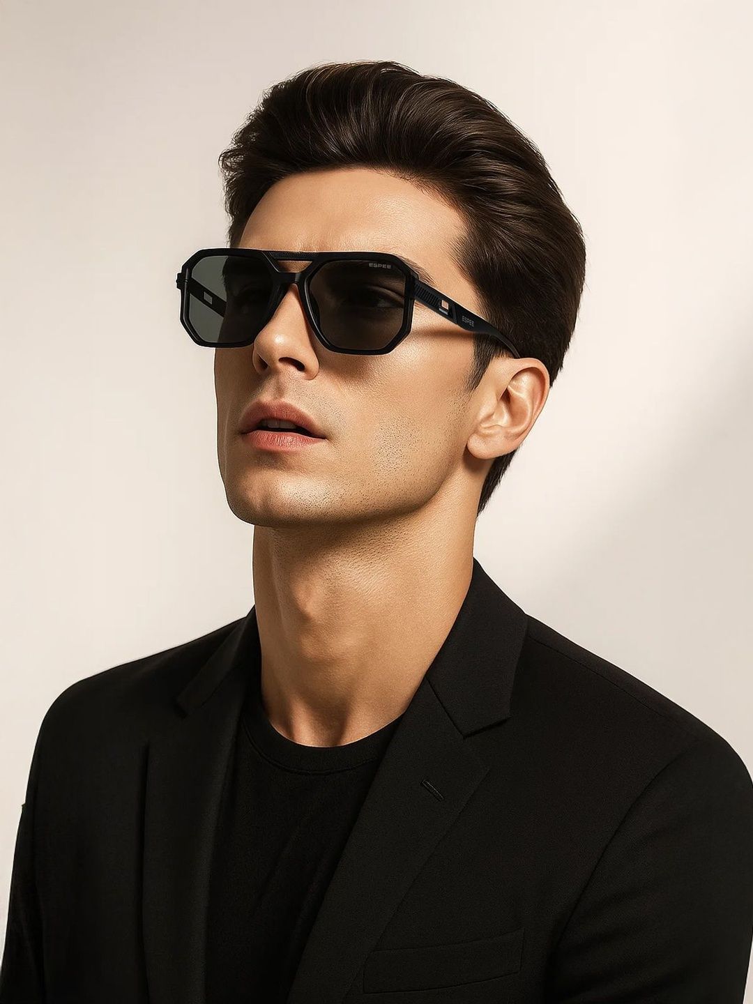 Espee Men Grey Lens & Black Square Sunglasses with UV Protected Lens-image-33