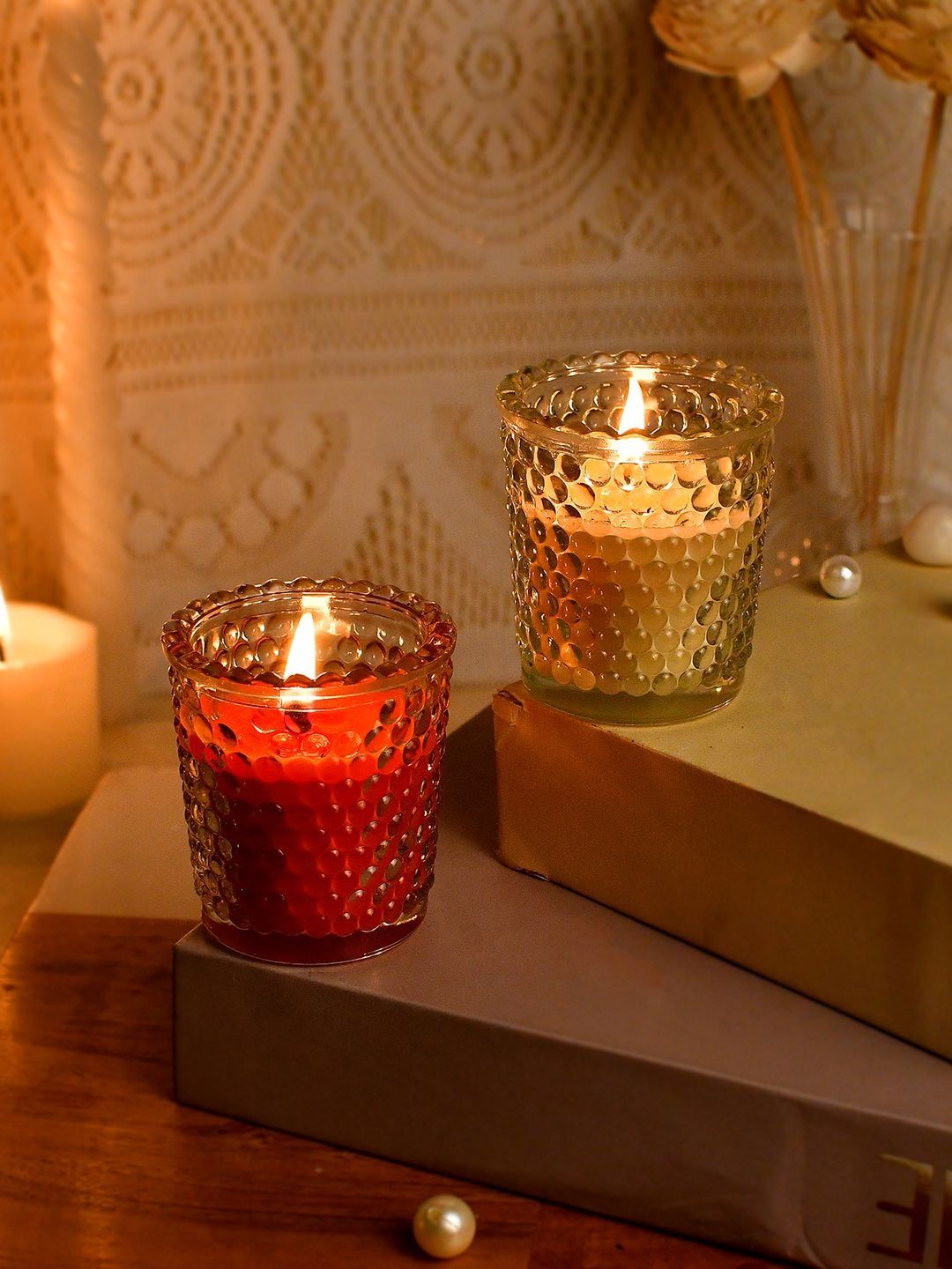 Myntra Elegant Homes Multicoloured & Cream-Coloured 2 pieces Jar Candle-picture-15