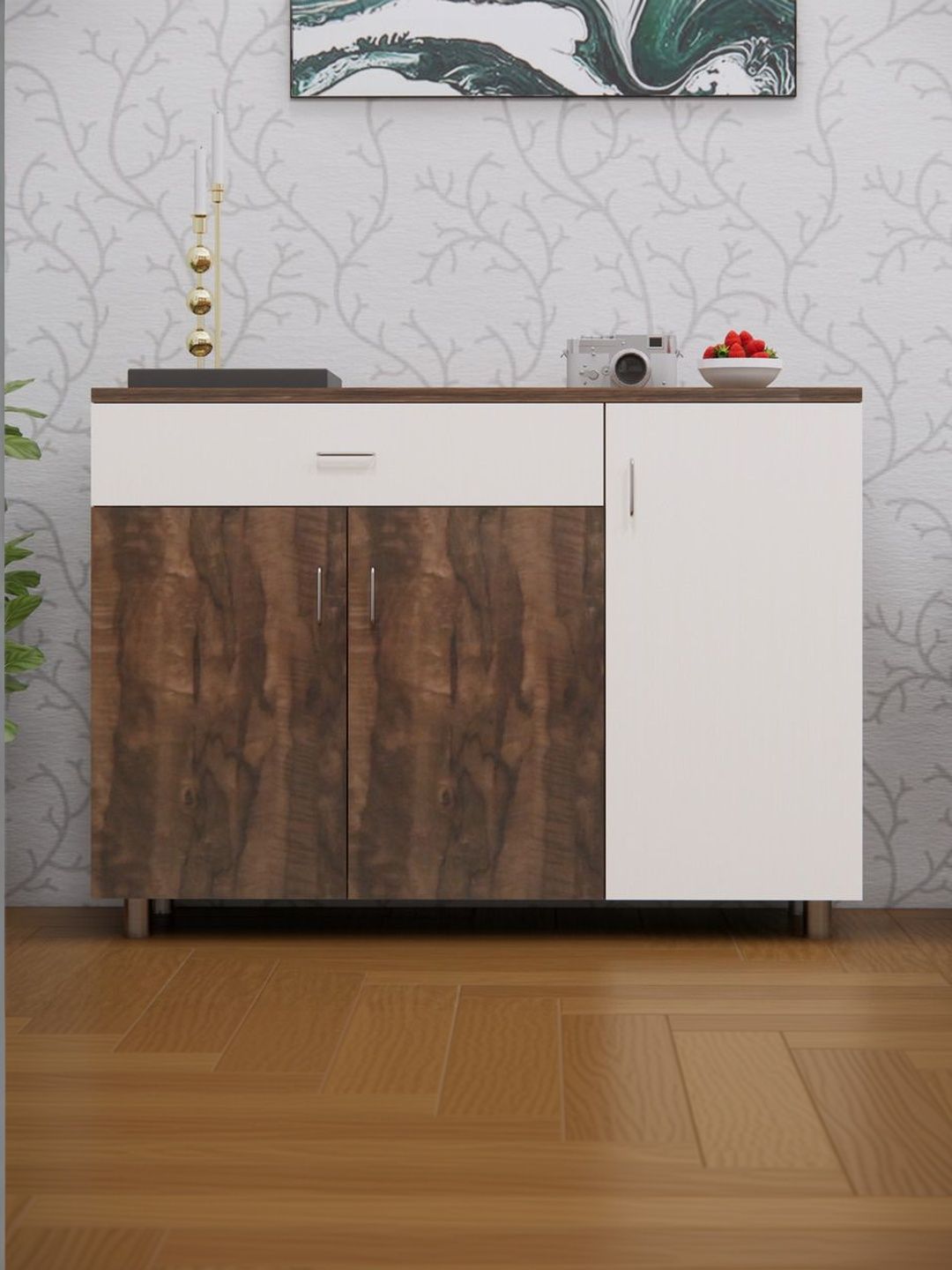 SPECIALITY PANELS White & Brown 3-Door Engineered Wood Cabinet-picture-30