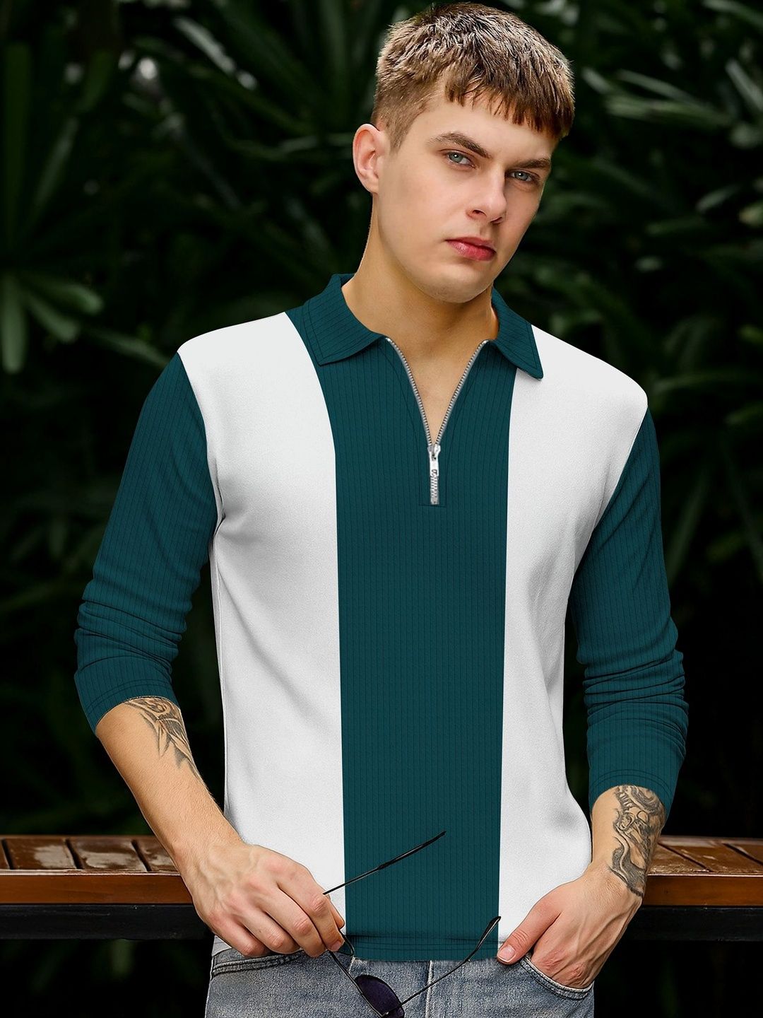 KAJARU Men Colourblocked Sweatshirt-picture-53