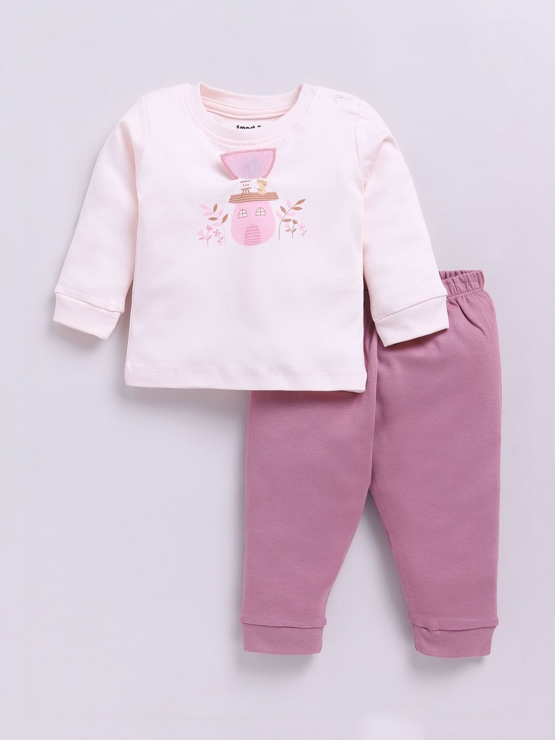 Smart Baby Girls Printed T-shirt with Trousers-image-10