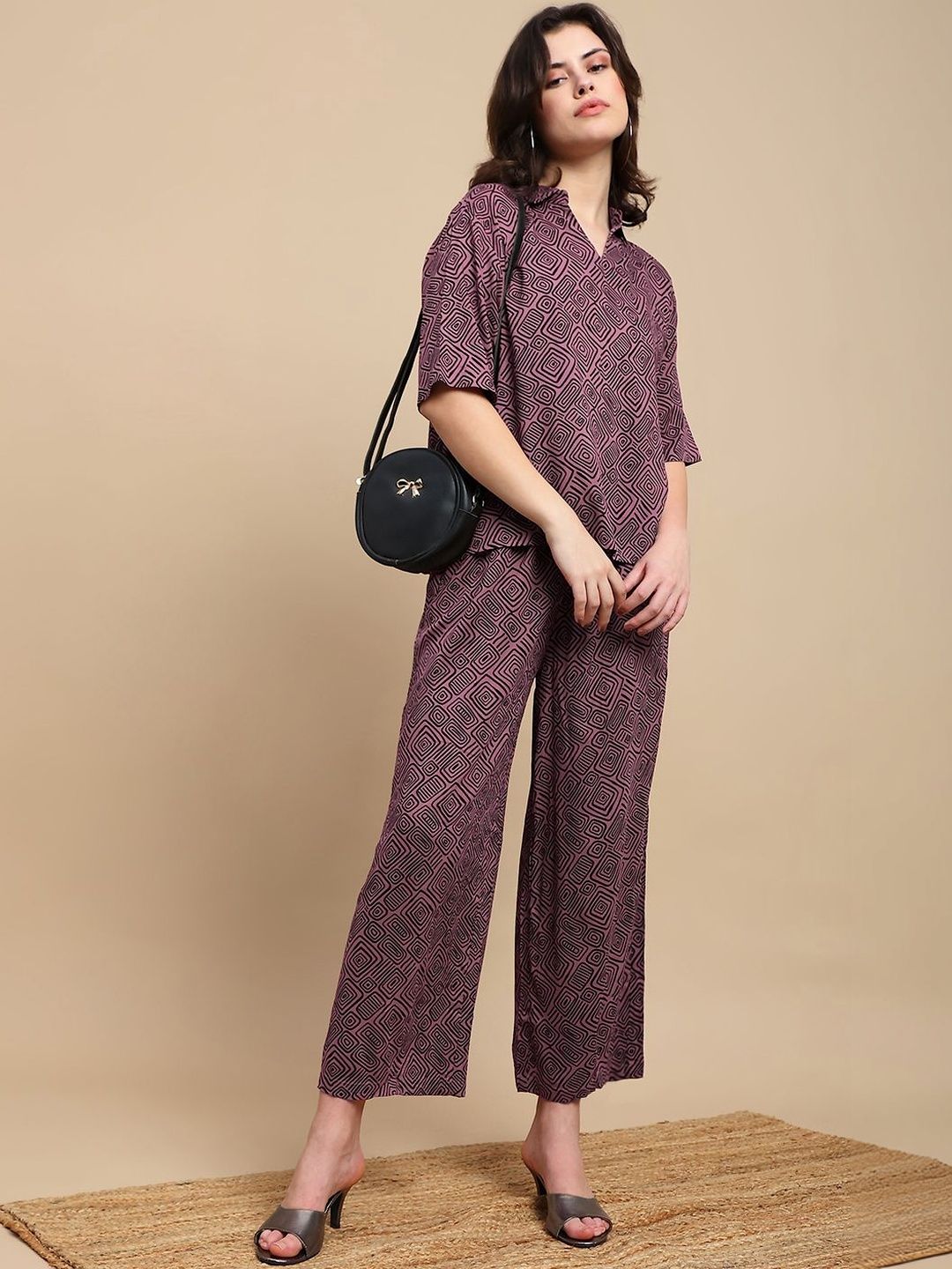 De Moza Women Printed T-shirt with Palazzos-picture-25