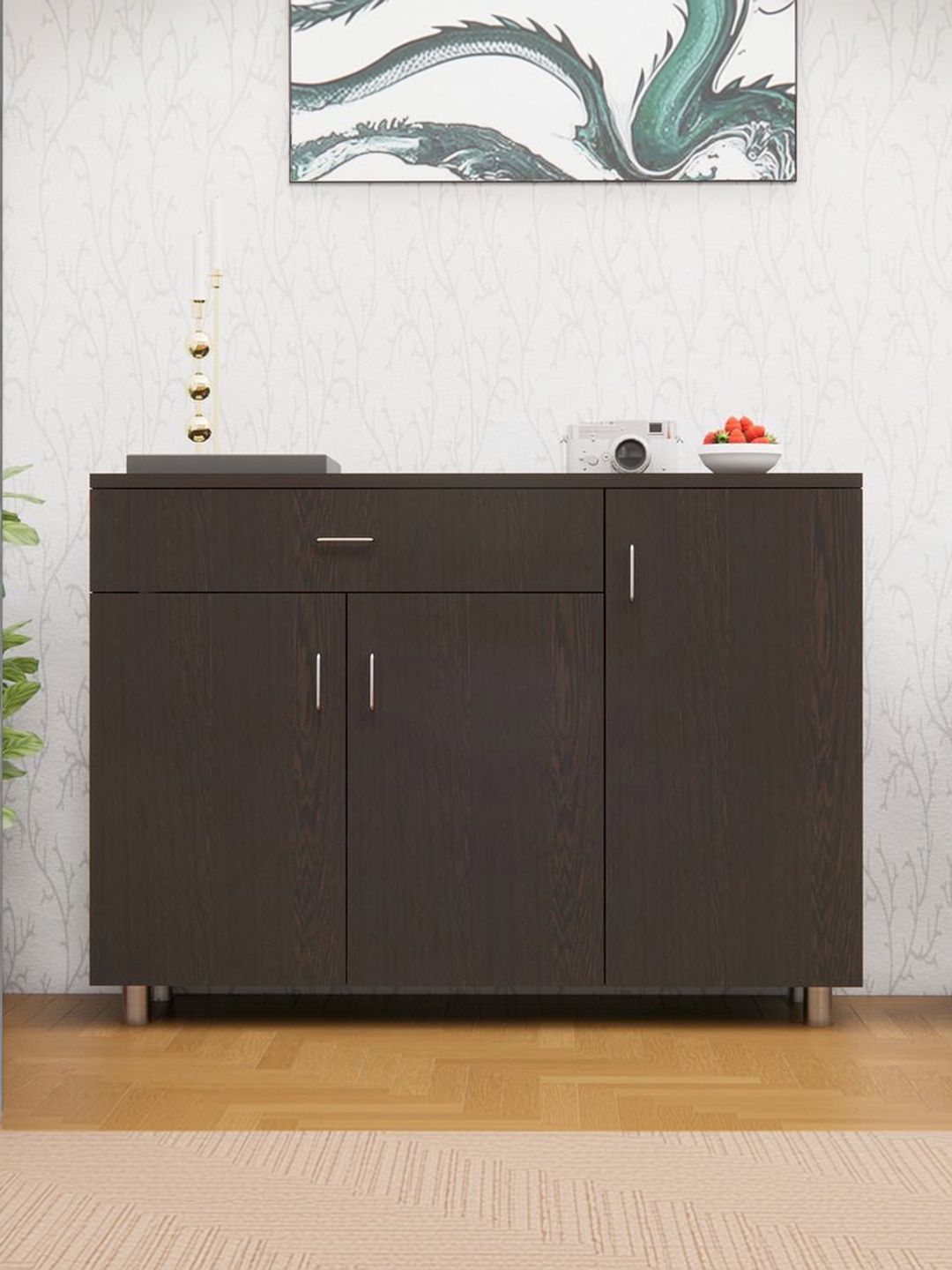 SPECIALITY PANELS Brown 3-Door Engineered Wood Cabinet