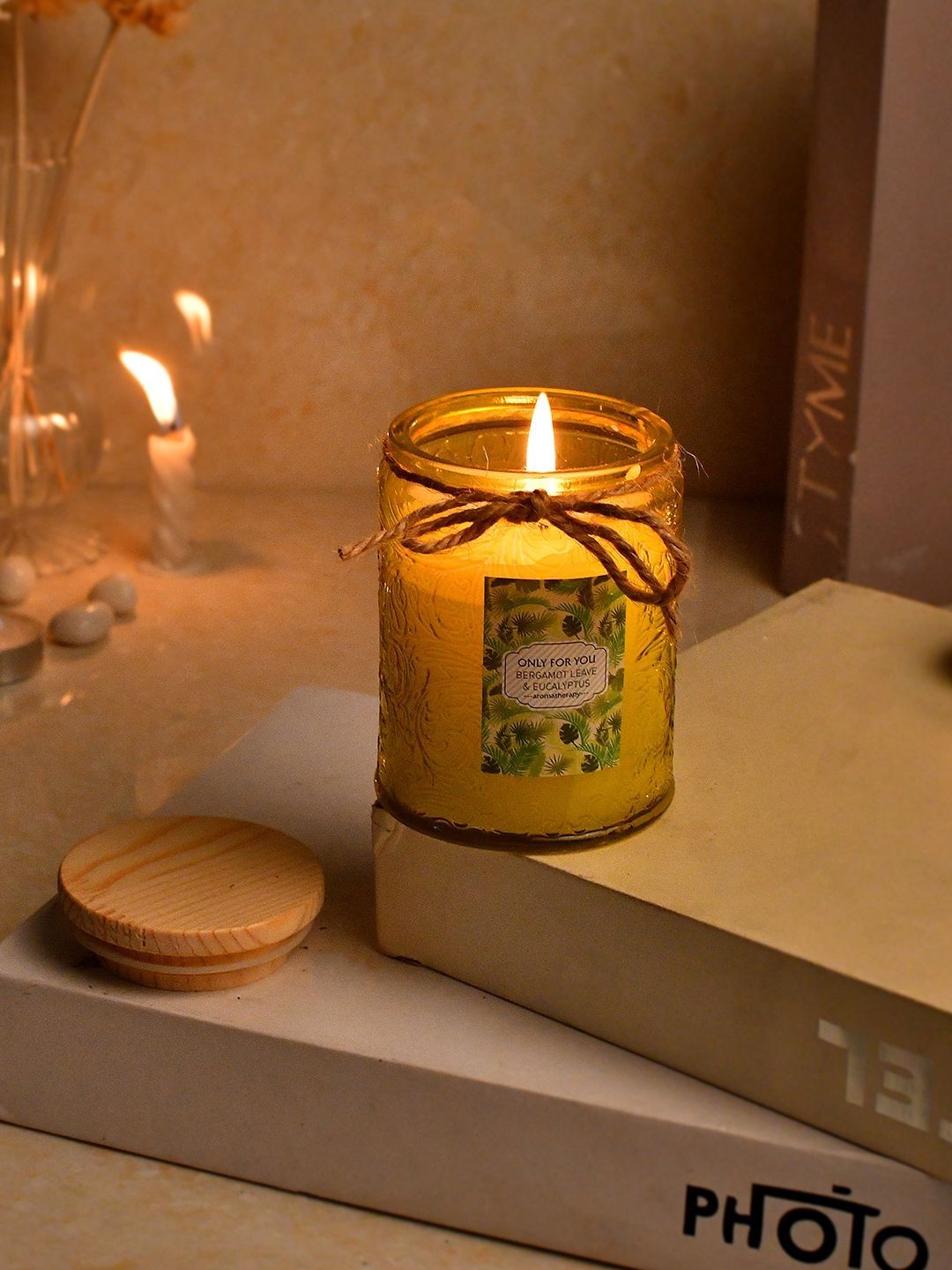 Myntra Elegant Homes Yellow & Yellow 1 pieces Jar Candle-picture-33