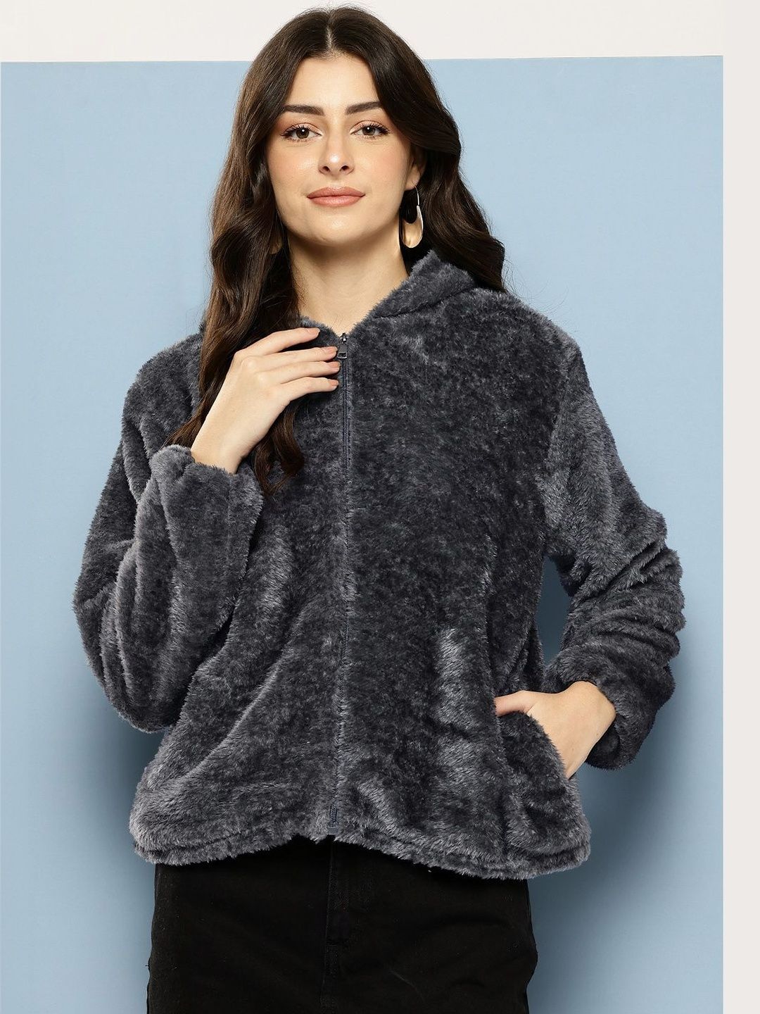 The Roadster Lifestyle Co Woolen Mock Collar Winter Wear Jacket-image-23