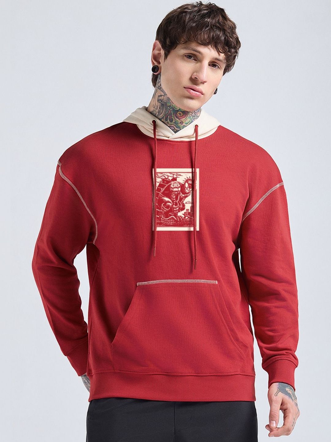 Bewakoof Men Printed Hooded Sweatshirt-picture-13