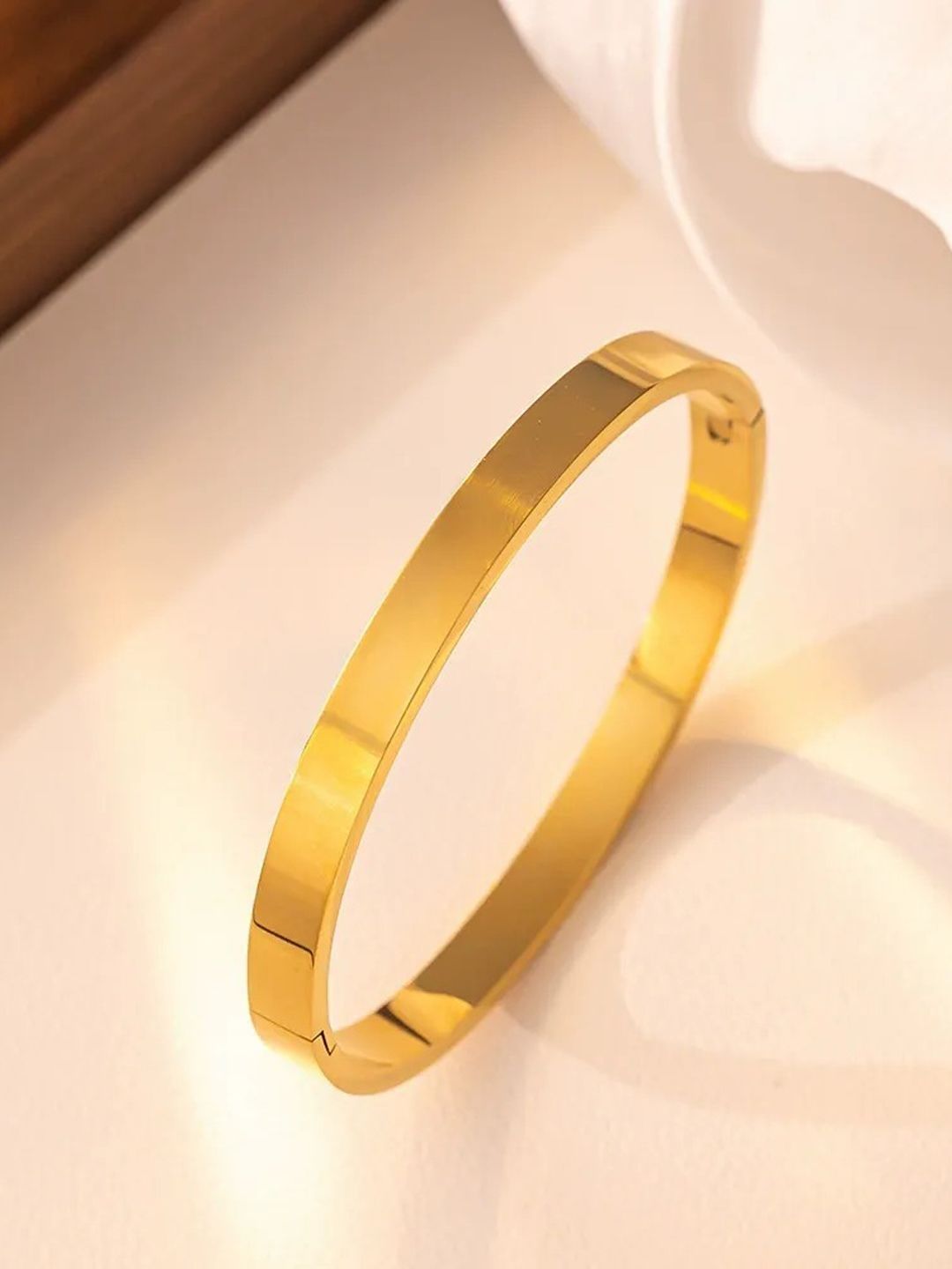 FIMBUL Unisex Antique Gold-Plated Kada Bracelet-picture-54
