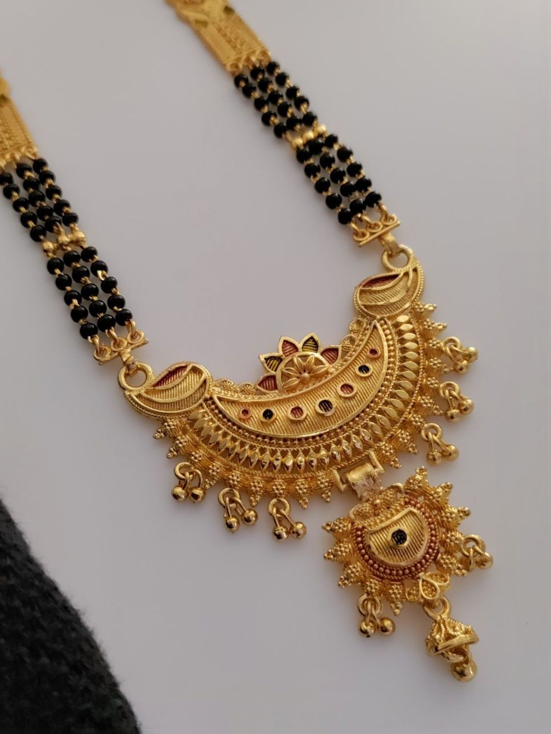 OM Krishiv Collection Women Gold-Plated Artificial Beads Mangalsutra