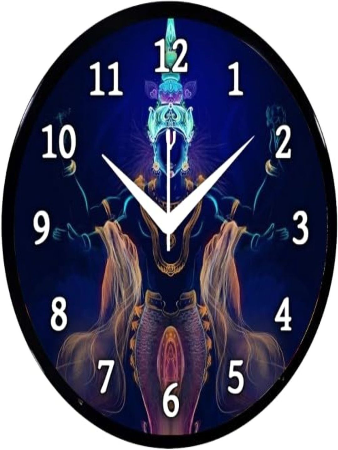 Babawill Multicoloured & Blue Printed Wall Clock-image-3