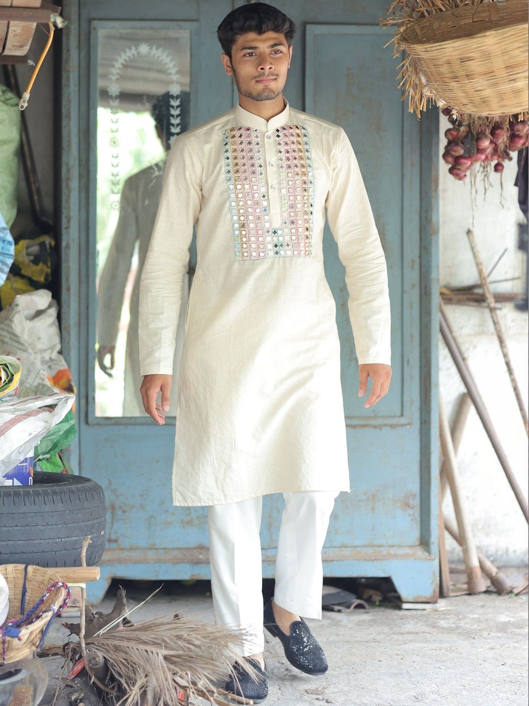 House Of Sanskruti Men Jacquard Handloom Kurta-picture-41