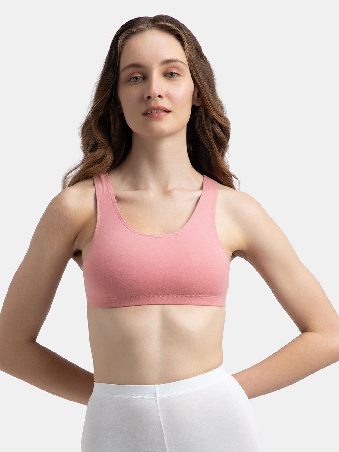 Jockey Super Combed Cotton Elastane Slip On Crop Top With StayFresh Treatment - 1582-picture-56