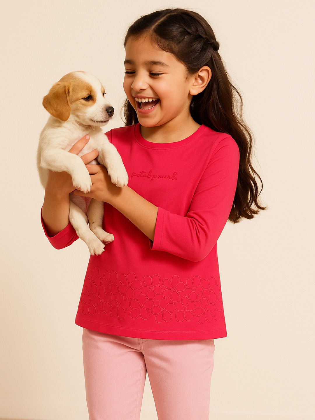 TALES & STORIES Girls Magenta Pink Cotton T-shirt-picture-40