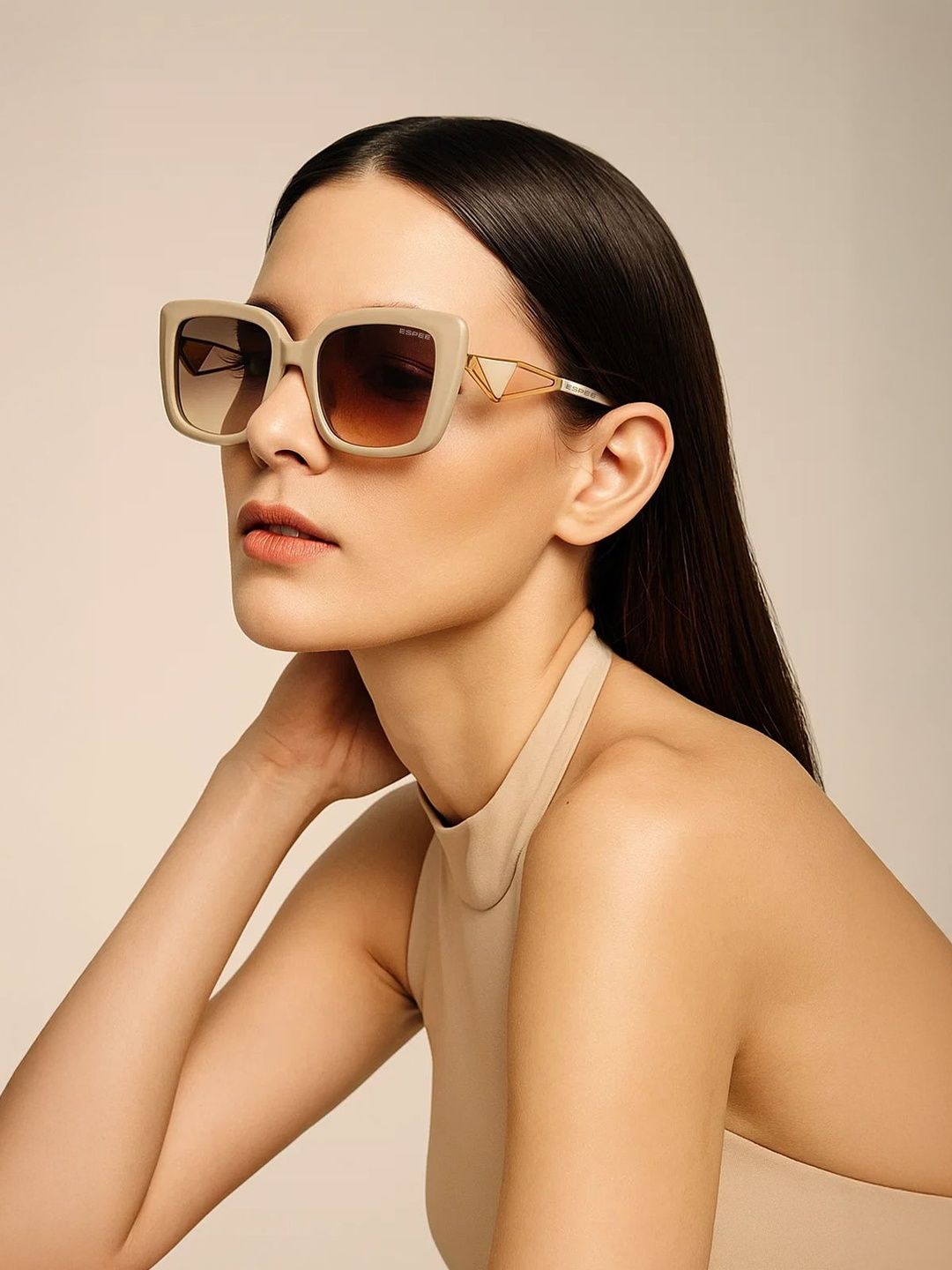 Espee Women Brown Lens & Gold-Toned Butterfly Sunglasses with UV Protected Lens-image-43