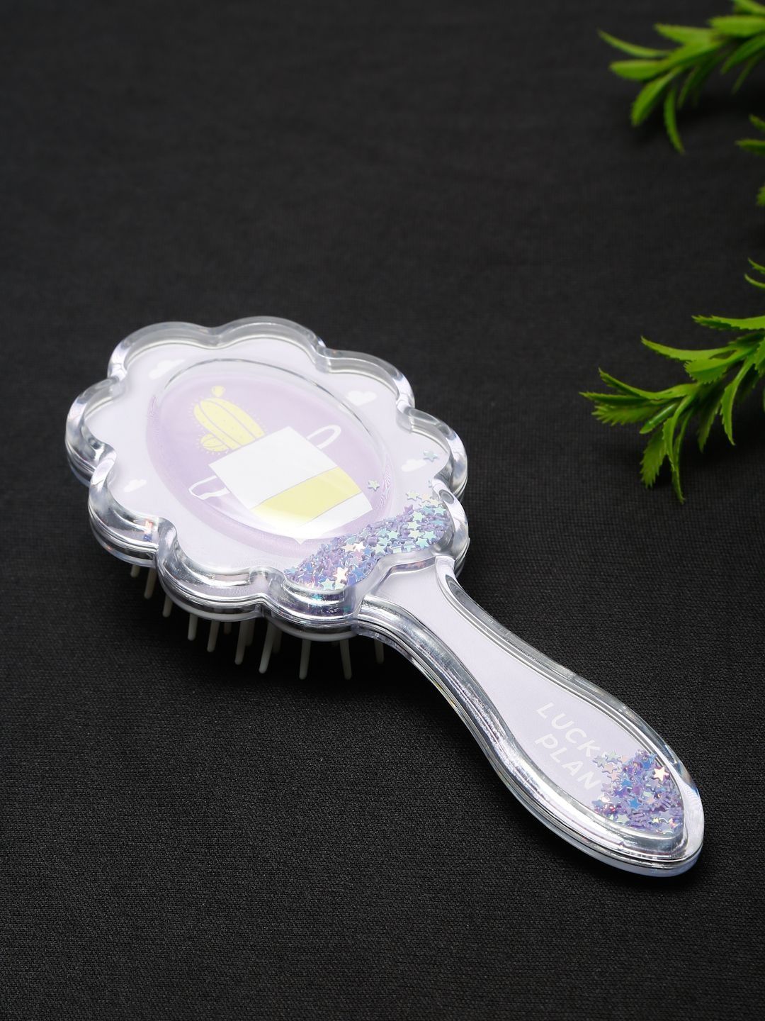 Stoln Girls Zig Zag With Star Glittery Hair Brush - Purple