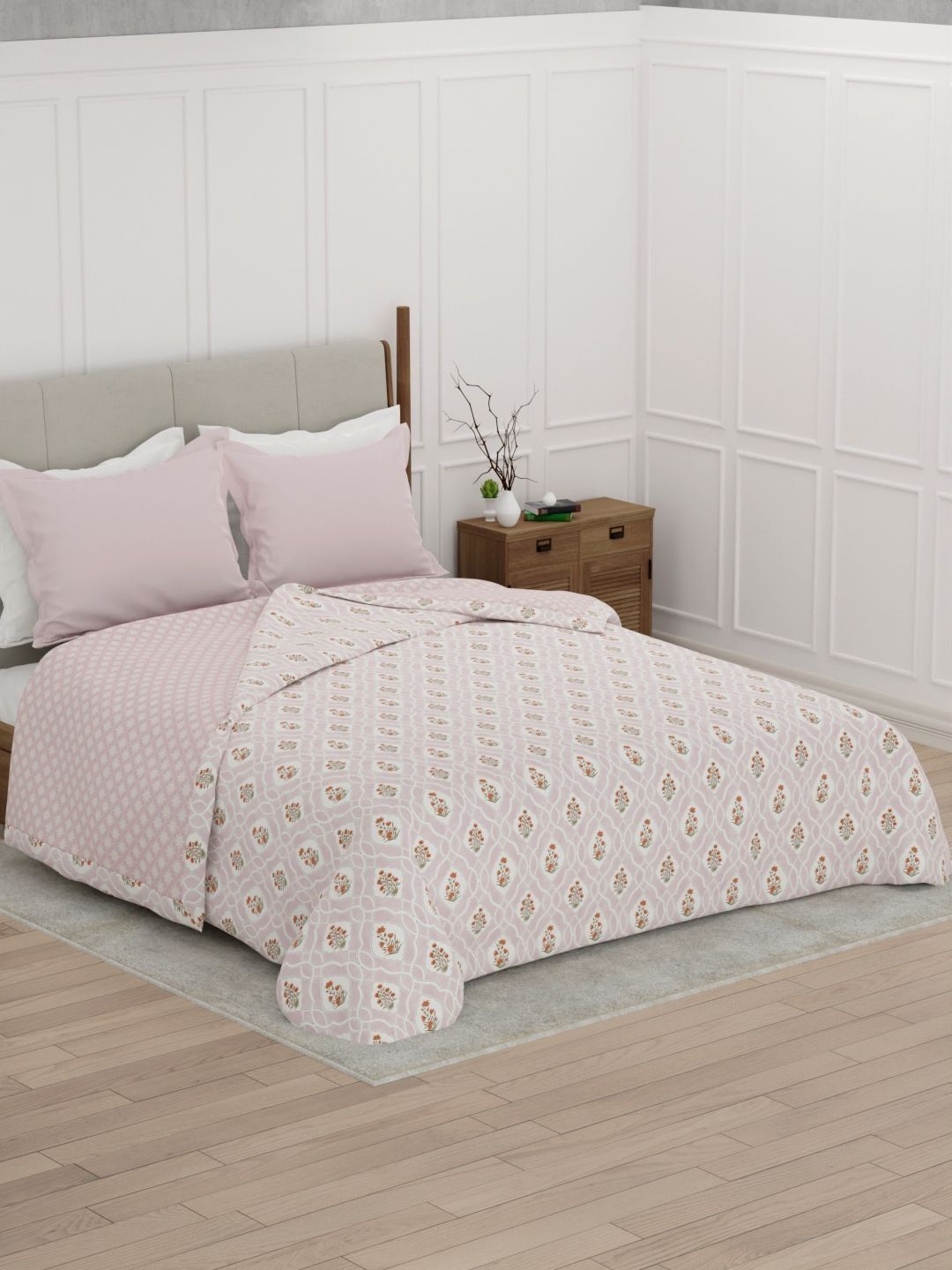 Raymond Home Pink & Pink Floral Mild Winter Dohar-image-19