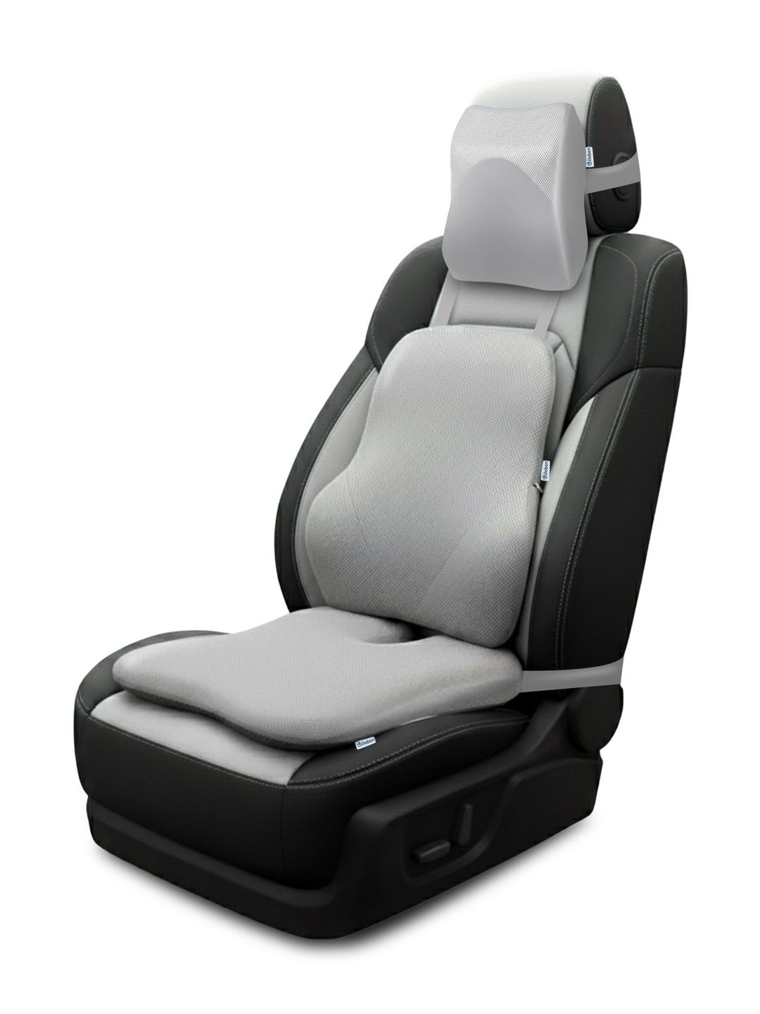 BILLEBON Set of 3 Memory Foam Filled Car Lumbar Backrest with Wedge Pillow-picture-53