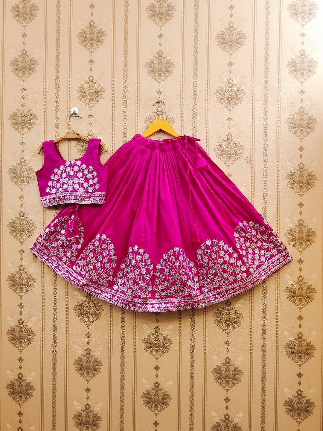 Sangria Embroidered Round Neck Flared Lehenga Choli-picture-24