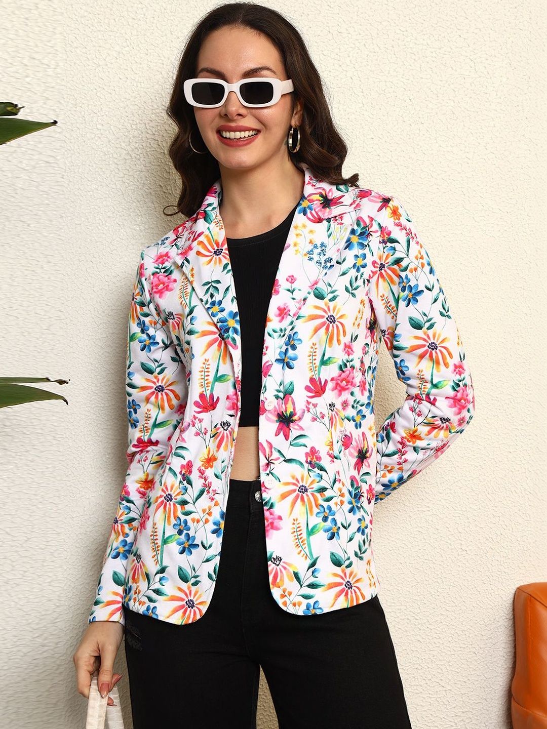 BAESD Printed Notched Lapel Blazers-image-13